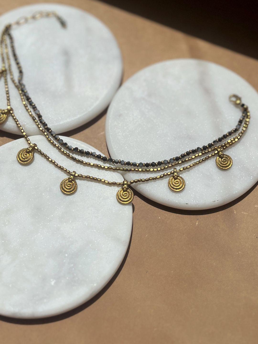 Smokey Quartz Layered Anklet