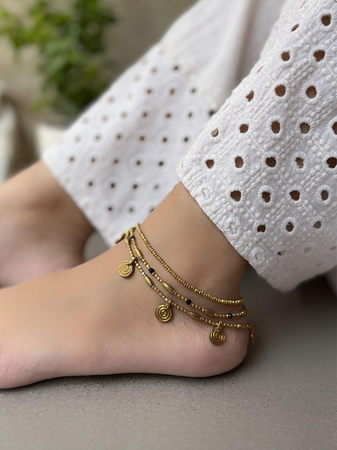 Spiral Jharokha Multi-Strand Anklet