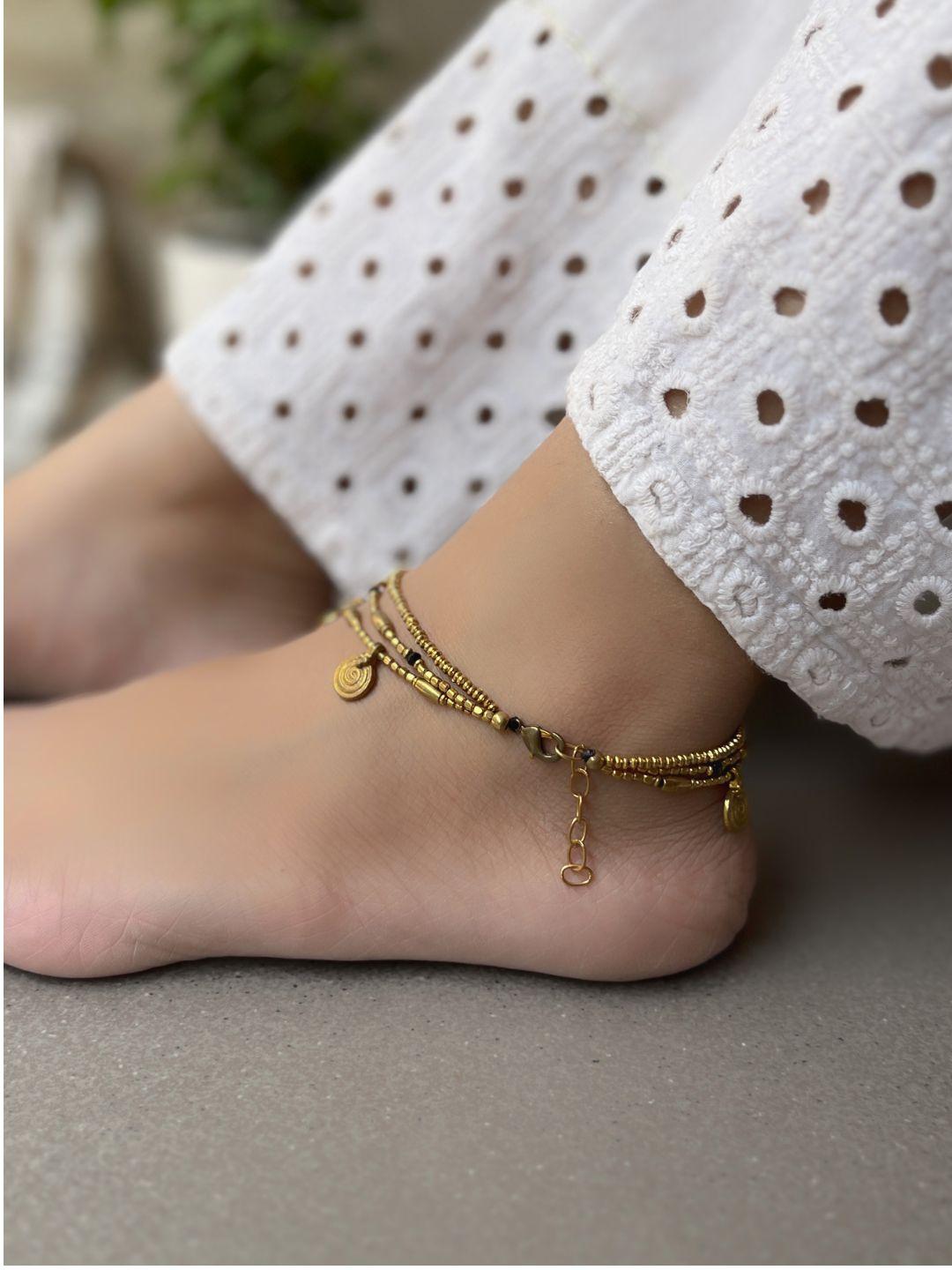 Spiral Jharokha Multi-Strand Anklet