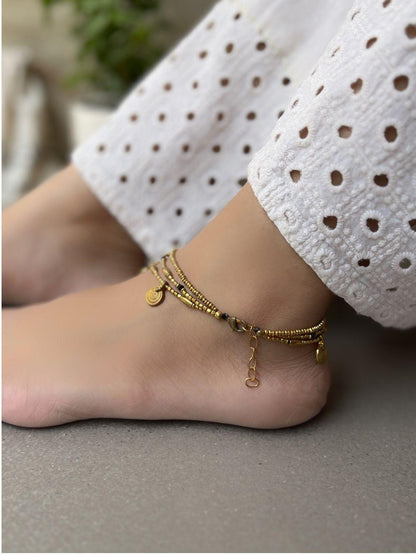 Spiral Jharokha Multi-Strand Anklet