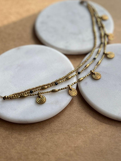 Spiral Jharokha Multi-Strand Anklet