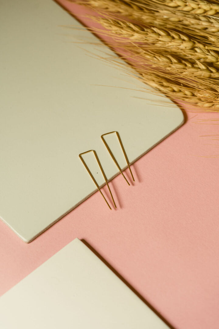 Triangular pin earhooks