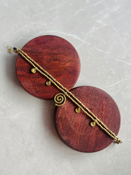 Vortex Mandala Double-Strand Anklet