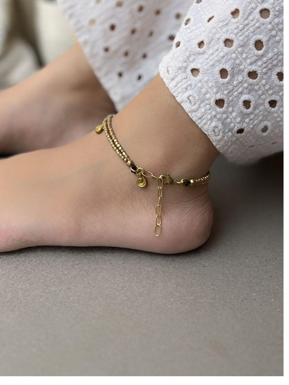 Vortex Mandala Double-Strand Anklet