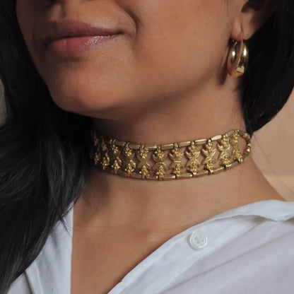 Bold brass elegance choker