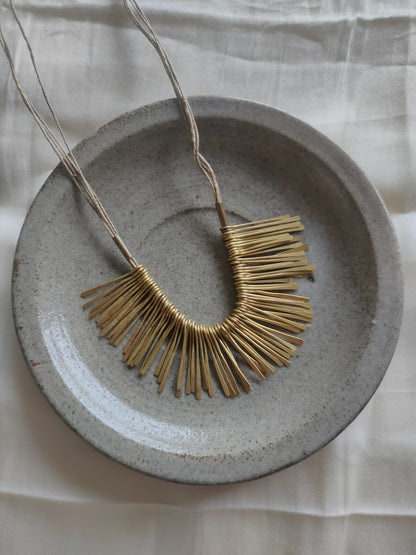 Brass spikes necklace