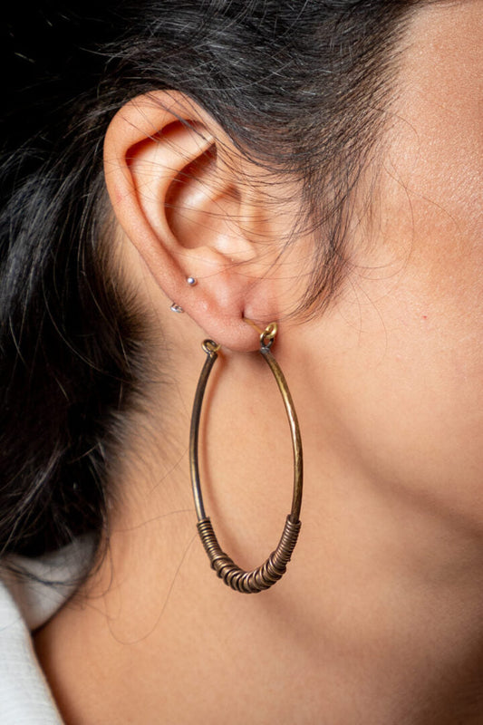 Wired brass hoops