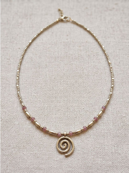Dainty Charm Necklace - Spiral