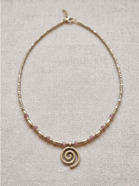 Dainty Charm Necklace - Spiral