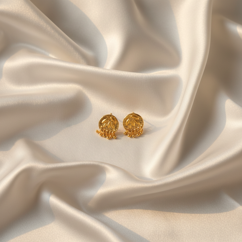 Meera studs on white satin