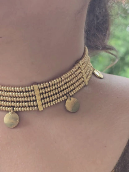 Medallions Brass Charm Choker