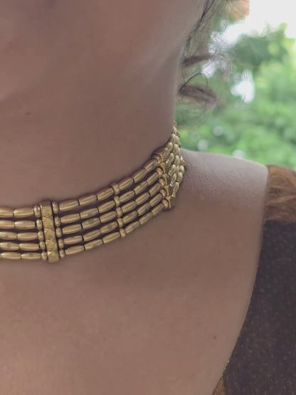 Classic Brass Beaded Choker