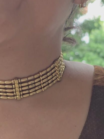 Classic Brass Beaded Choker