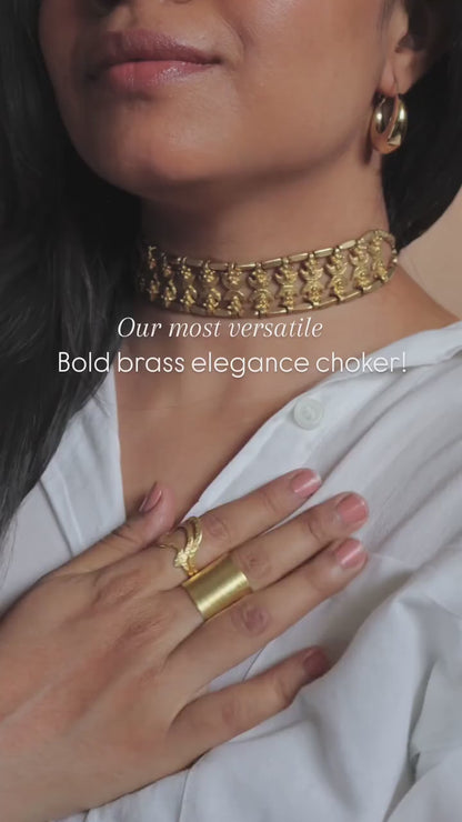 Bold brass elegance choker
