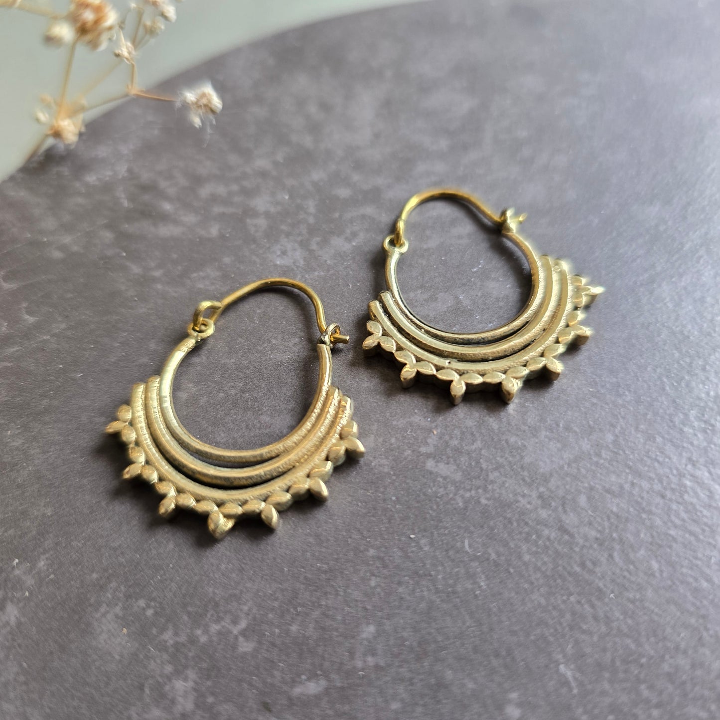 Timeless brass hoops combo