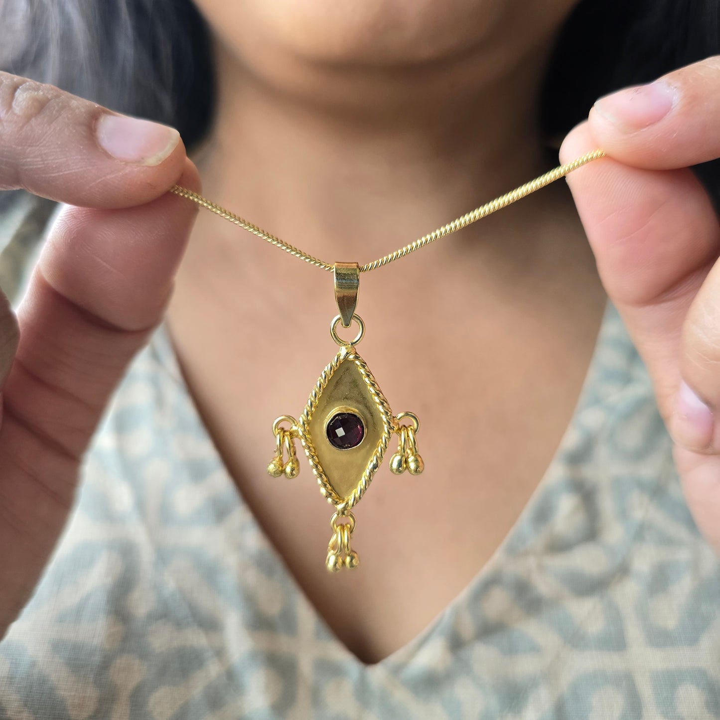 Crimson Facet Pendant