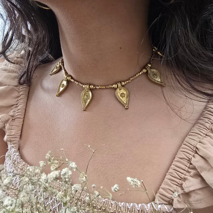 Brass Leaf Choker