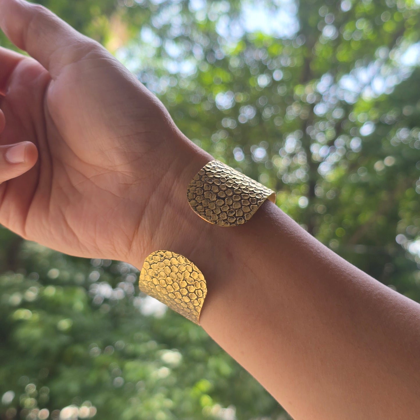 Textured brass cuff 1