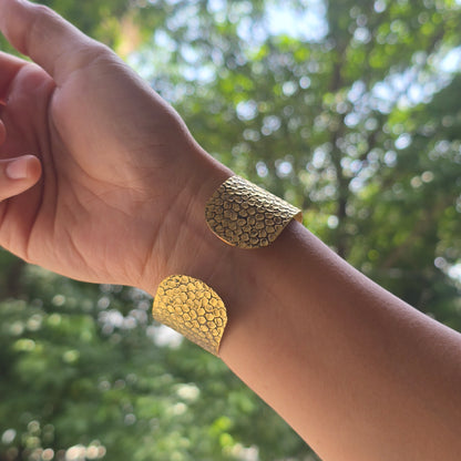 Textured brass cuff 1