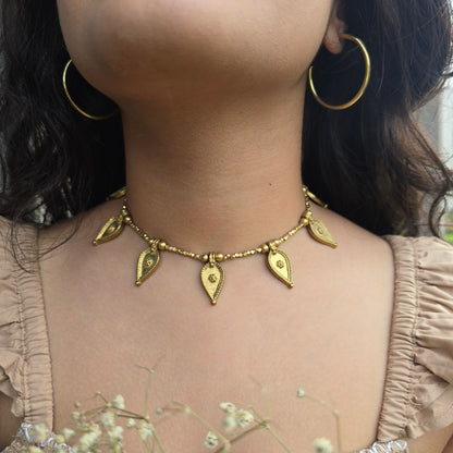 Brass Leaf Choker