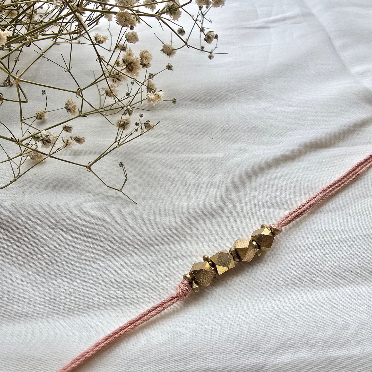 4 Beads Brass rakhi - english colors