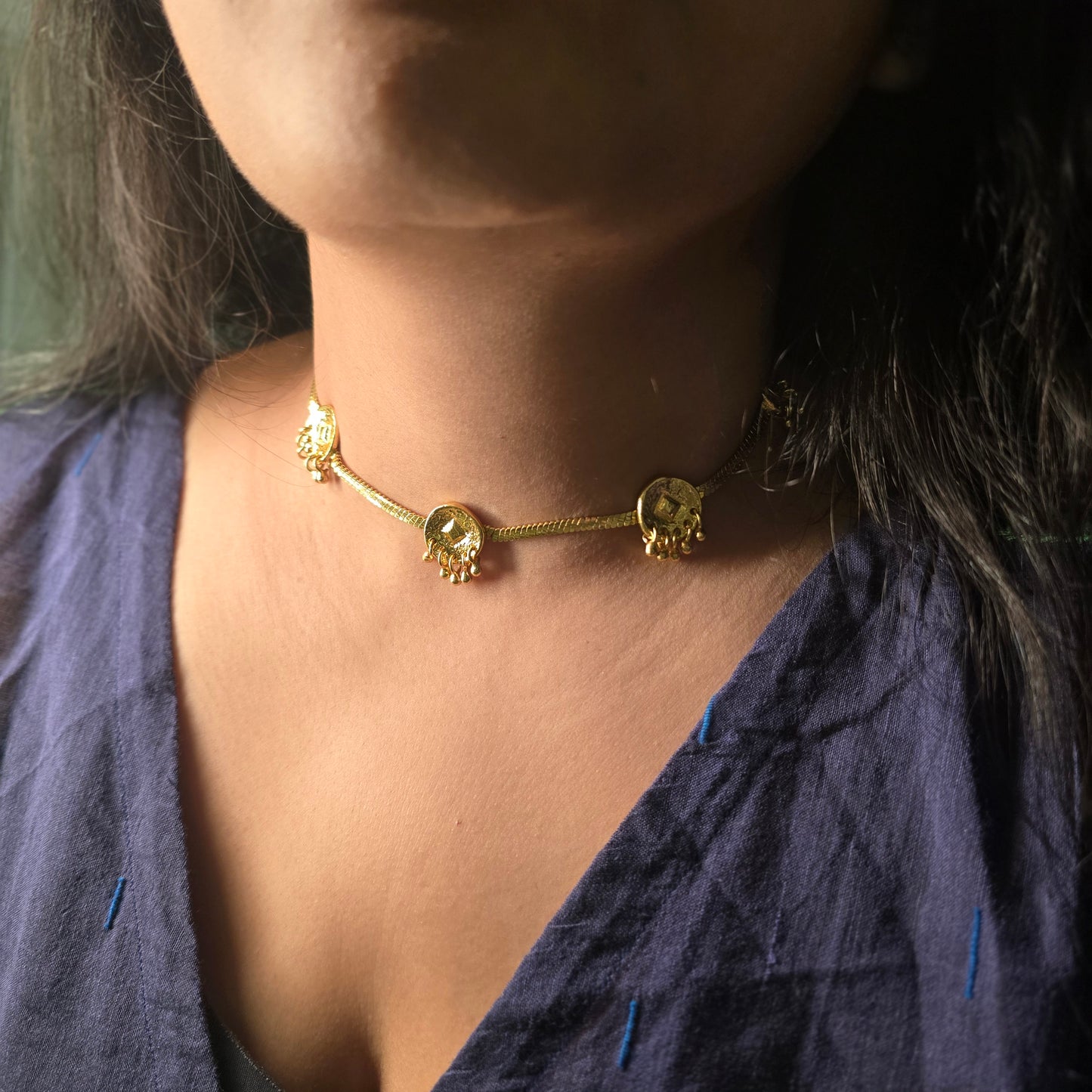 Kavya necklace with ball embellishments - adjustable