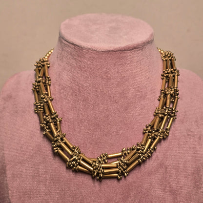 Layered Brass Tube Necklace