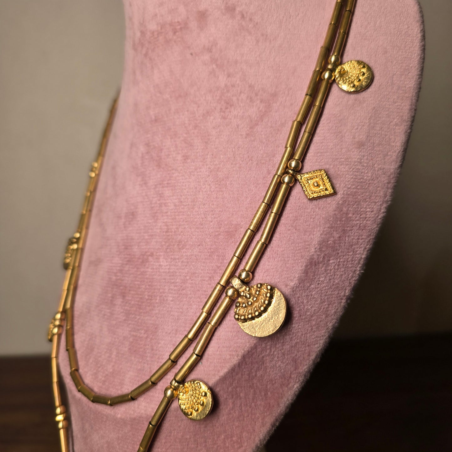 Seraphina brass necklace