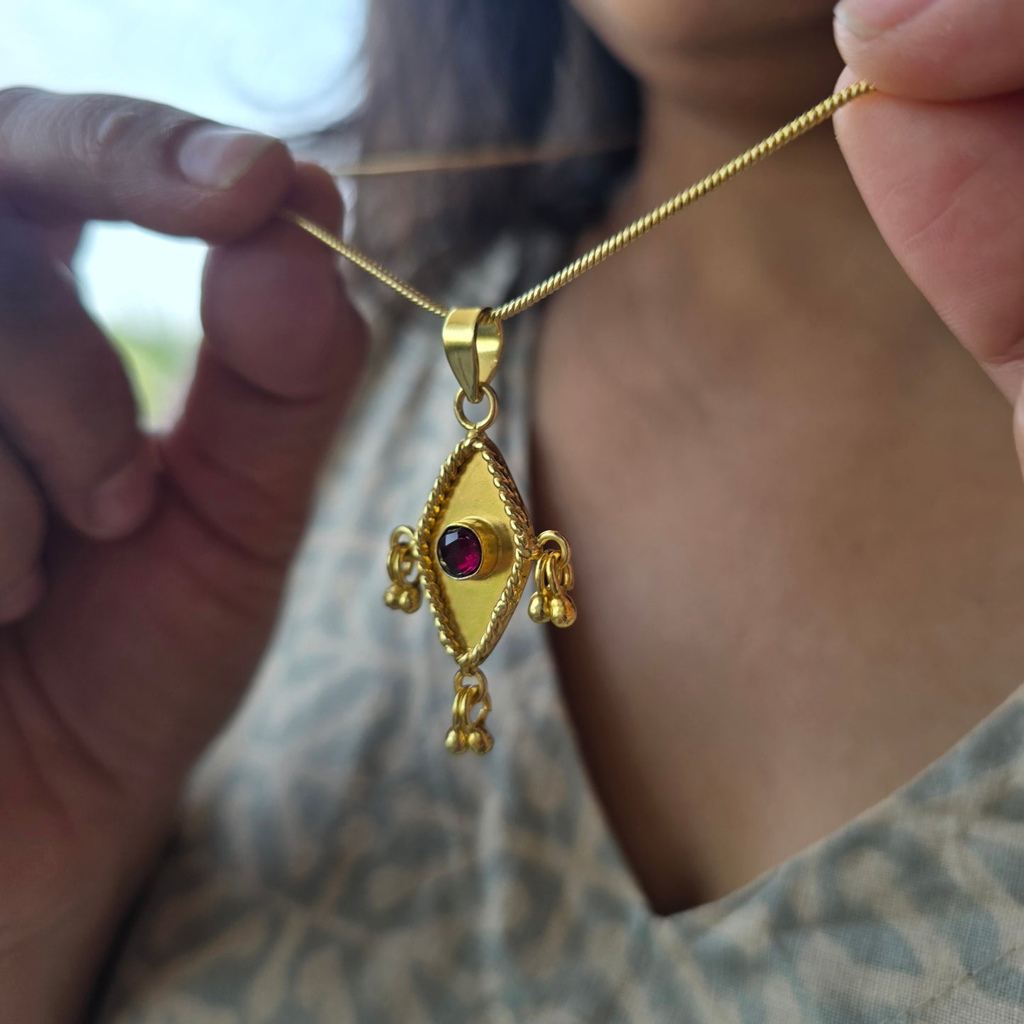Crimson Facet Pendant