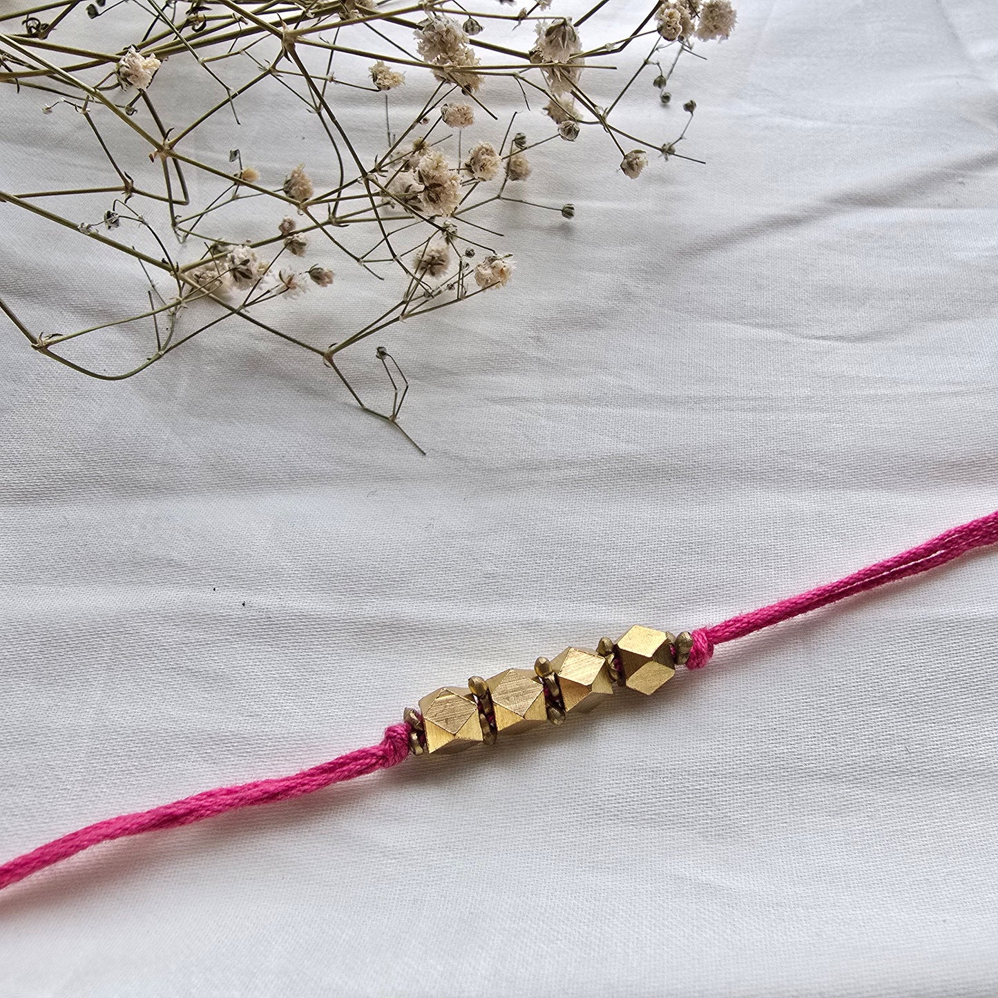 4 Beads Brass rakhi - english colors