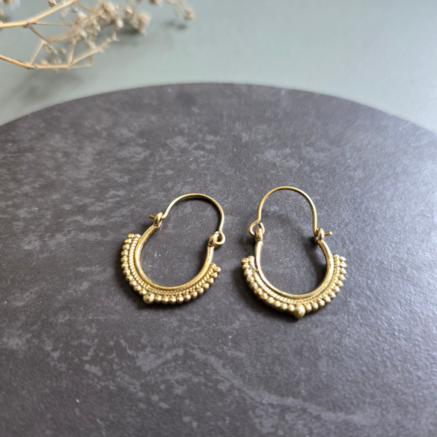 Timeless brass hoops combo