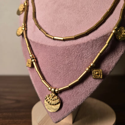 Seraphina brass necklace